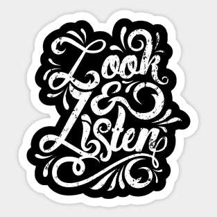 Look & Listen Typography -MFM Sticker